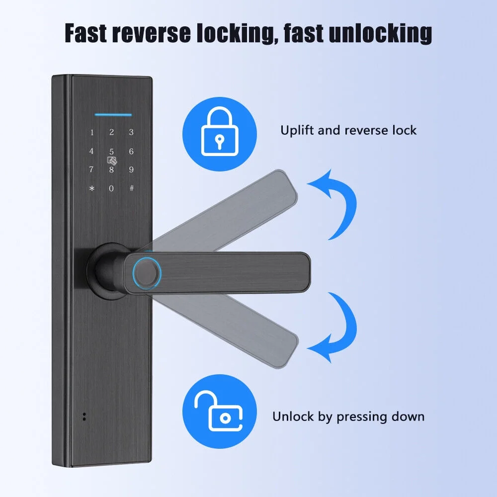 Cerradura de Huella Dactilar Inteligente para Puerta Principal Exterior Interior - Imagen 3