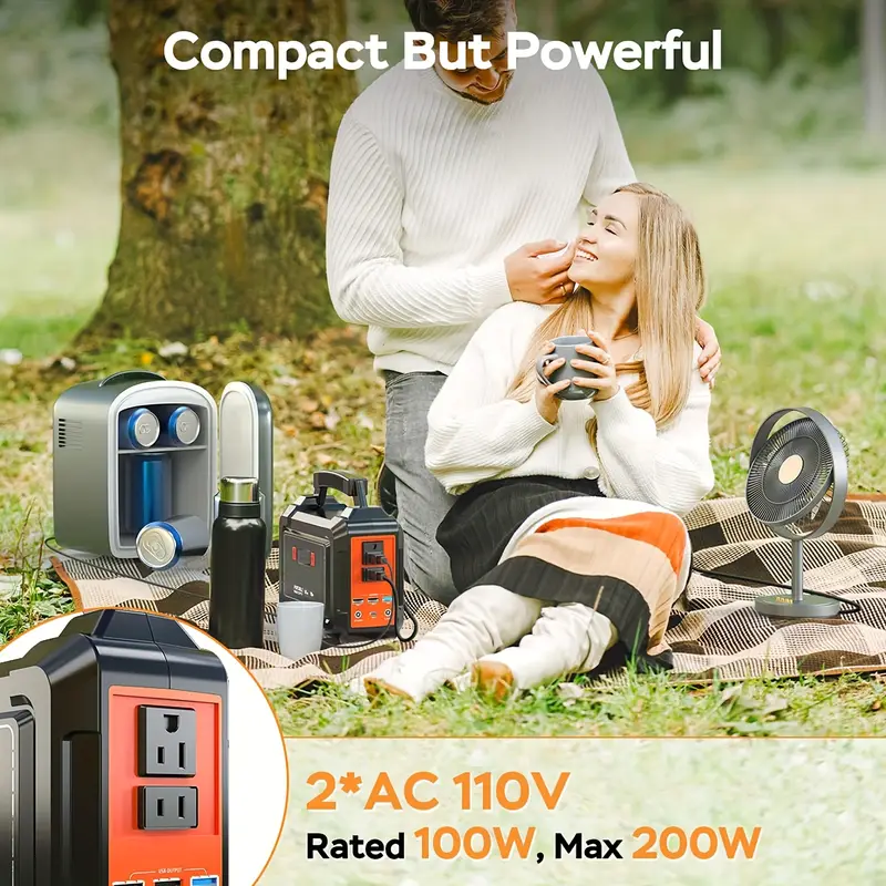 Estación de Energía Portátil 200W/300W Pico Generador Solar para Camping con Batería 155Wh/167Wh/296Wh - Imagen 3